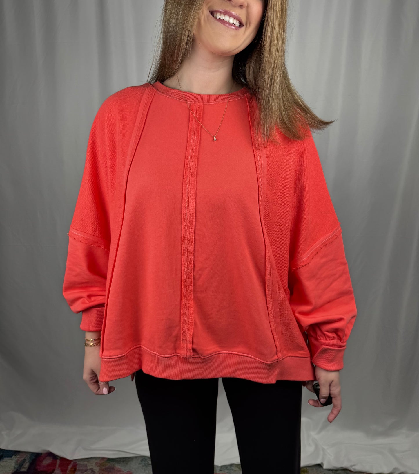 Red Relaxed Pullover