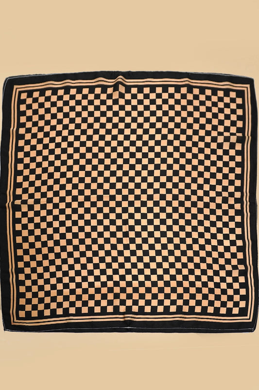 Checkered Satin Scarf