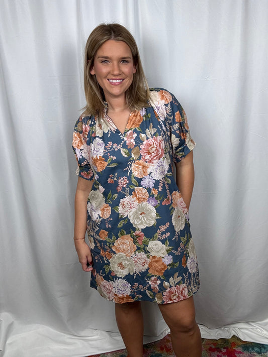 Pleated Petal Mini Dress