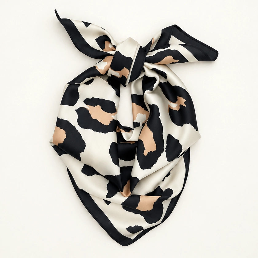 Leopard Satin Scarf
