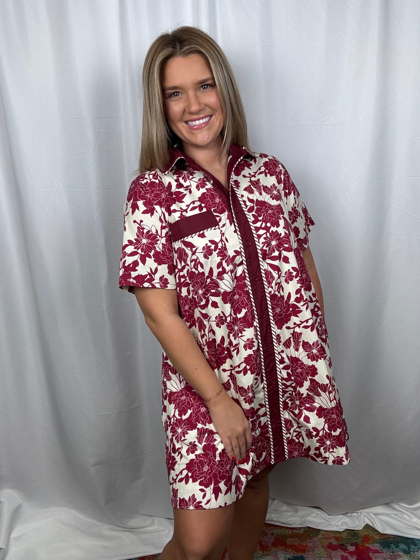 Burgundy Bloom Dress