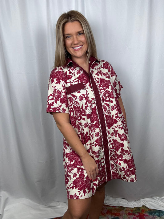 Burgundy Bloom Dress
