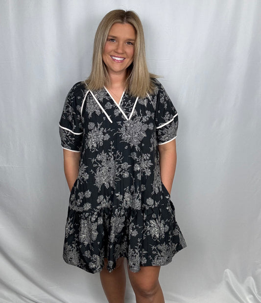 Midnight Floral Dress
