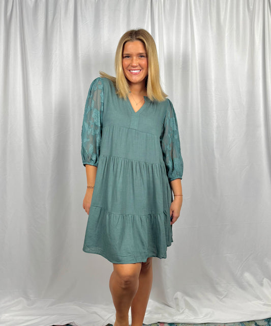 Sheer Sleeve Dress