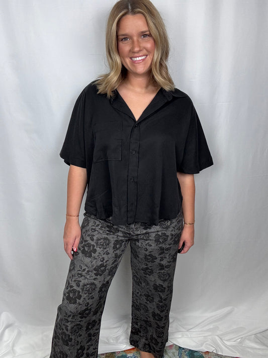 Basic Black Button-Up