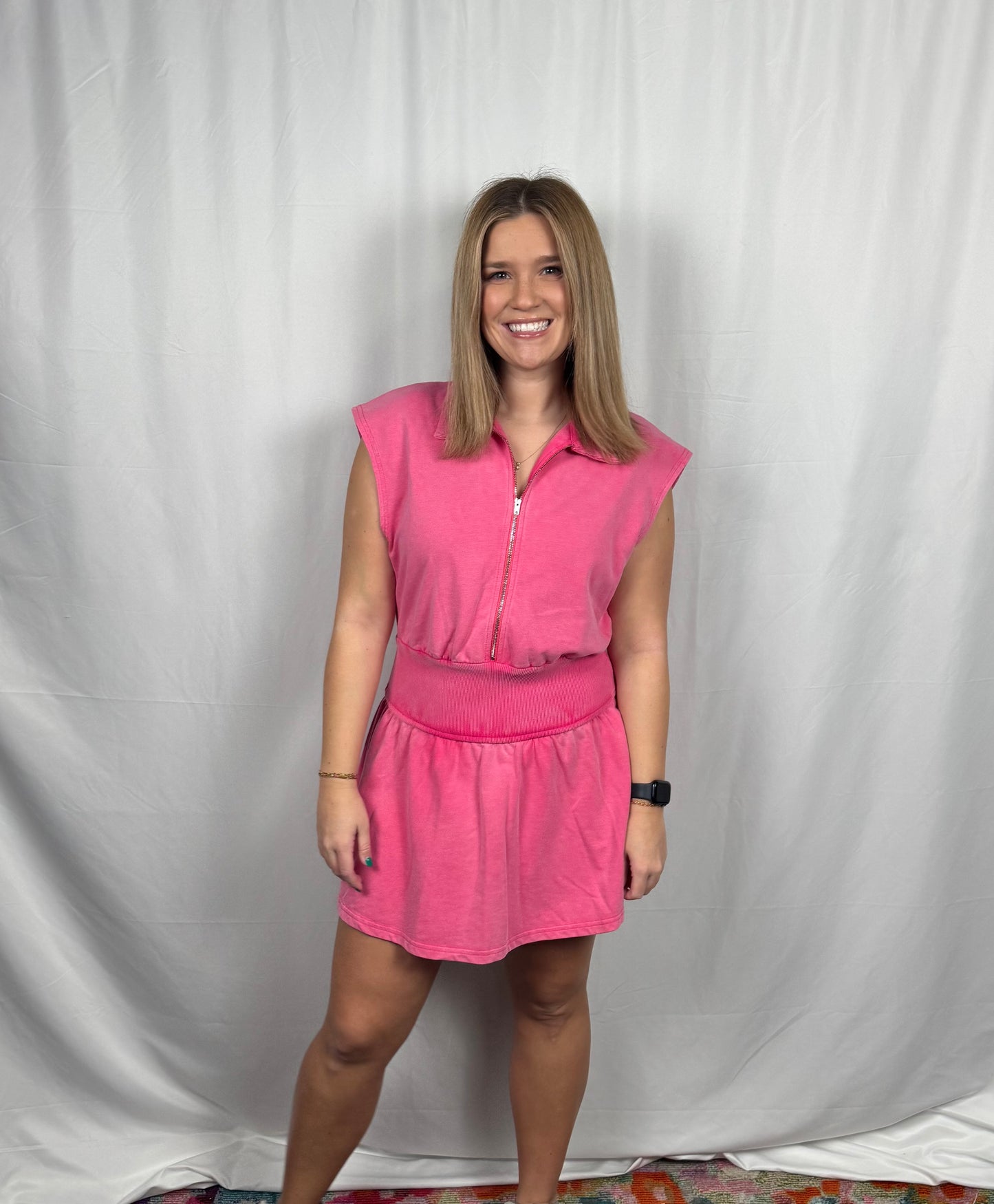 Effortless Zip Dress (Pink)