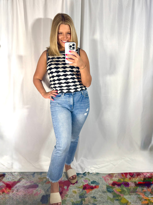 Medium Wash Crop Denim