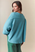 Textured Teal Pullover