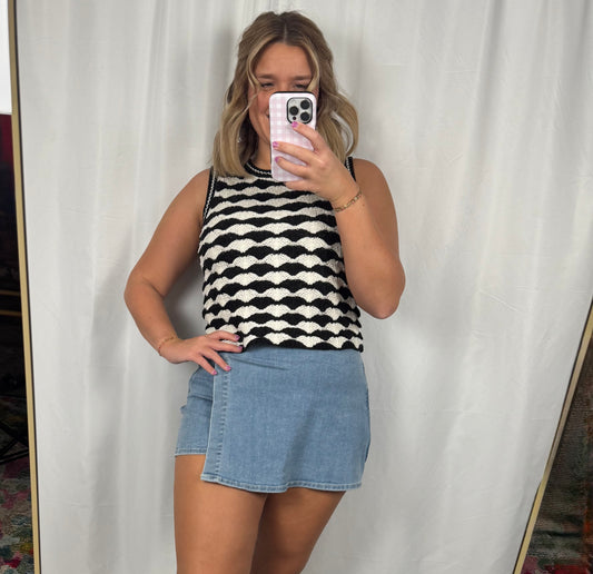 Denim Wrap Skort