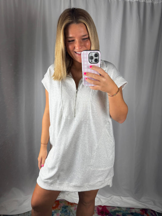 Quarter Zip Terry Dress