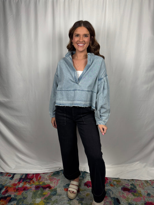 Denim Drift Top