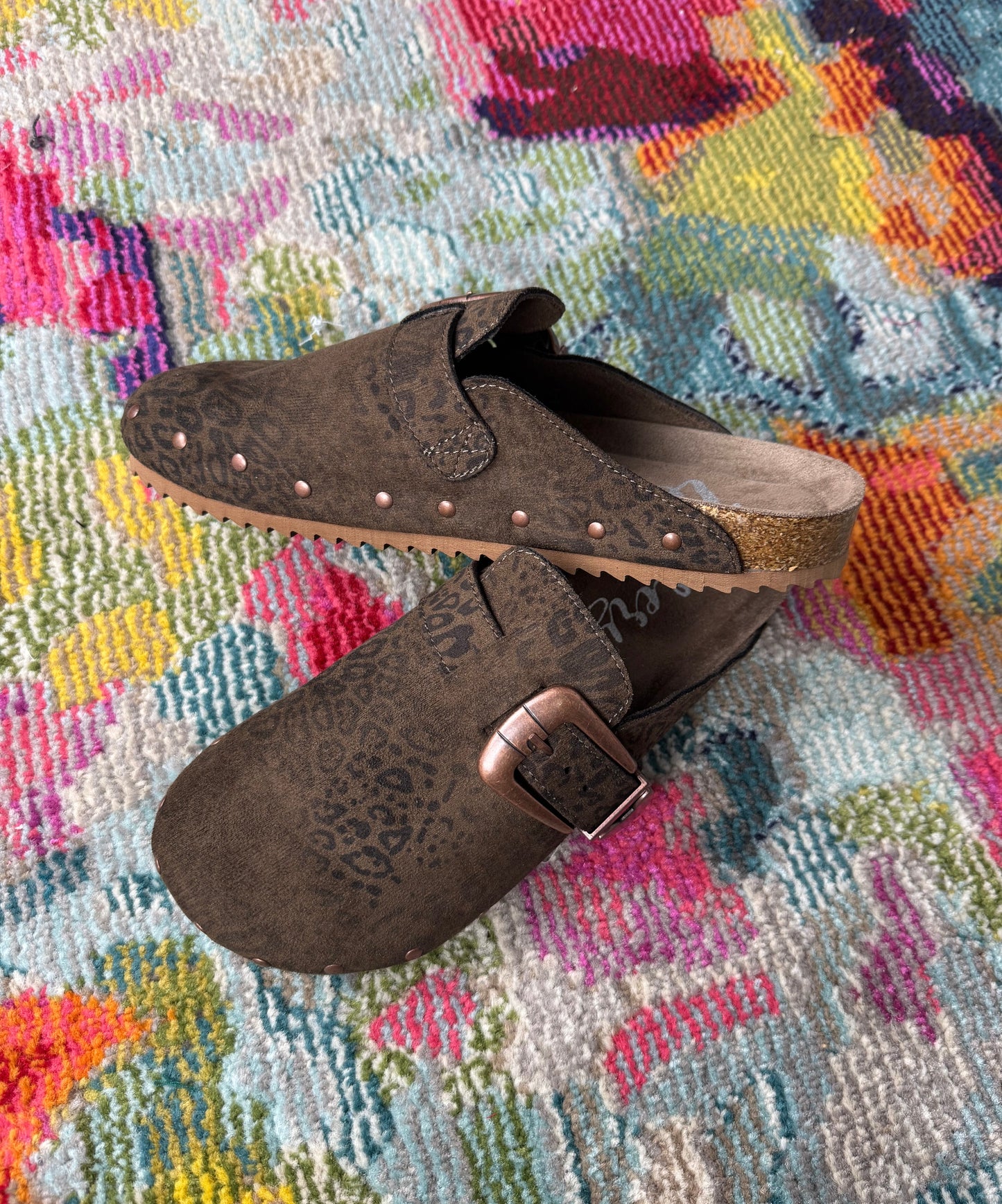 Distressed Leopard Clogs