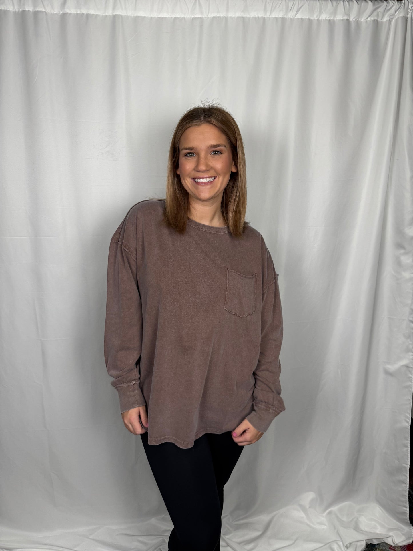 Oversized Pocket Tee (Brown)