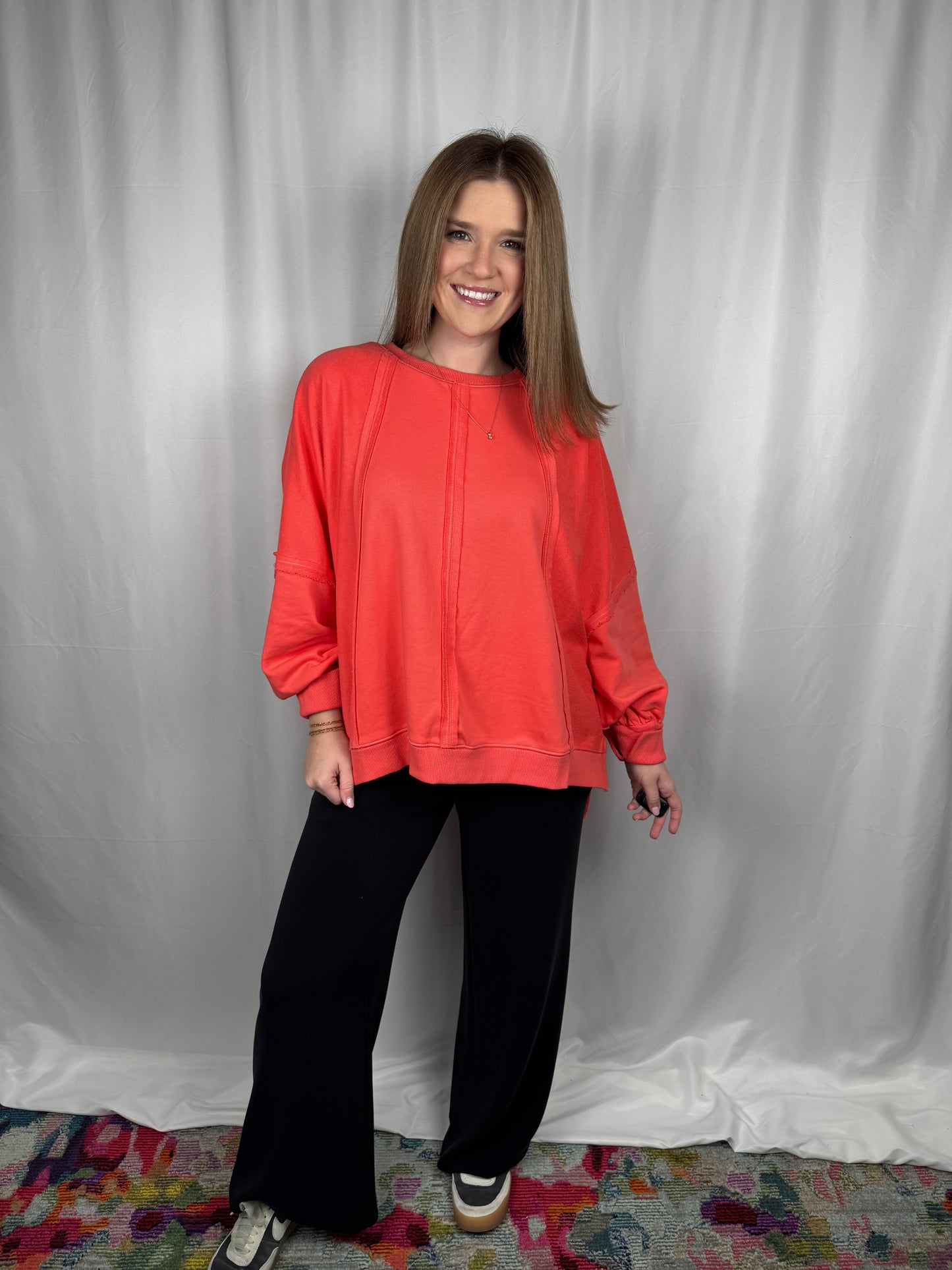 Red Relaxed Pullover