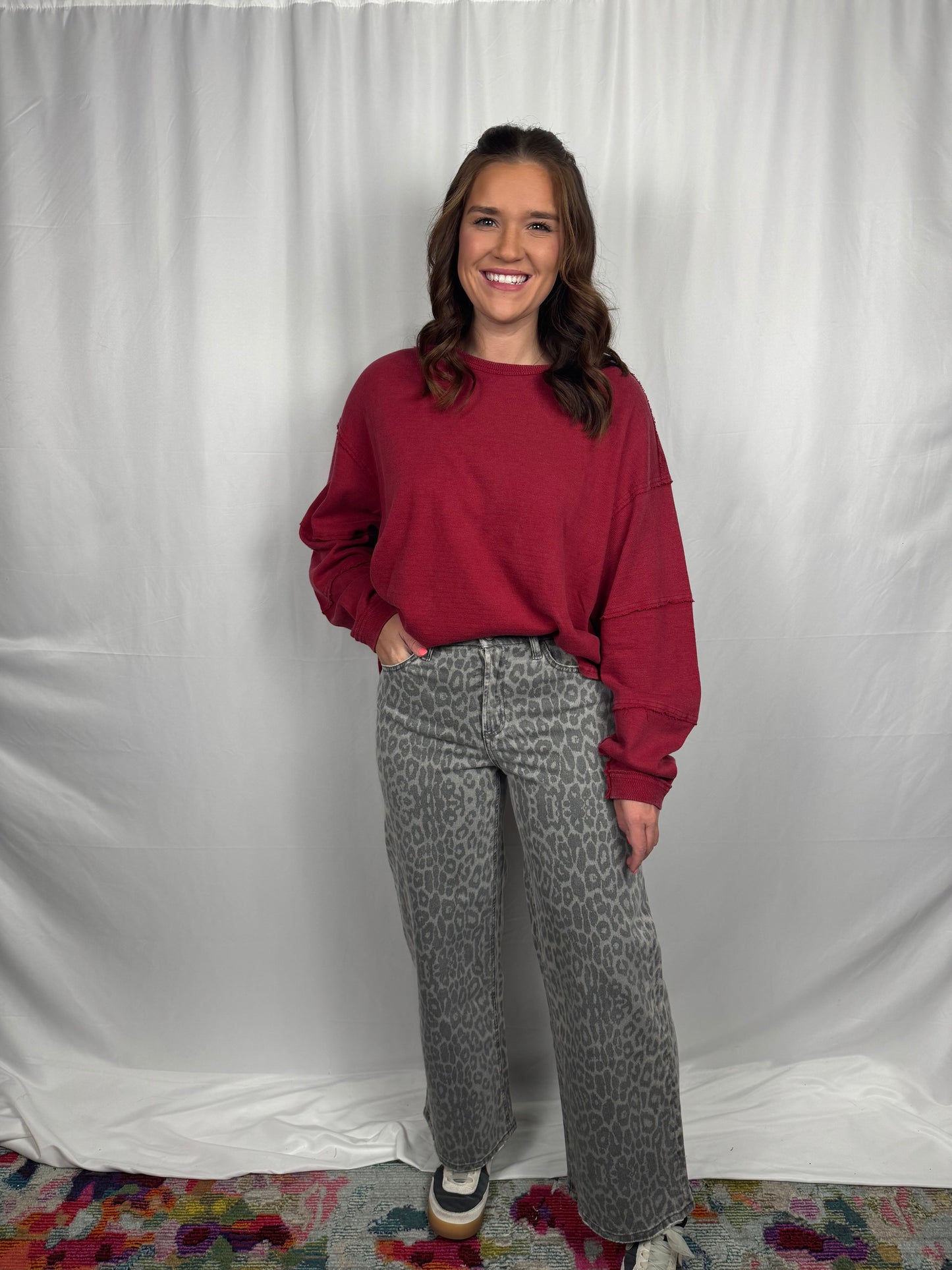 Grey Leopard Denim