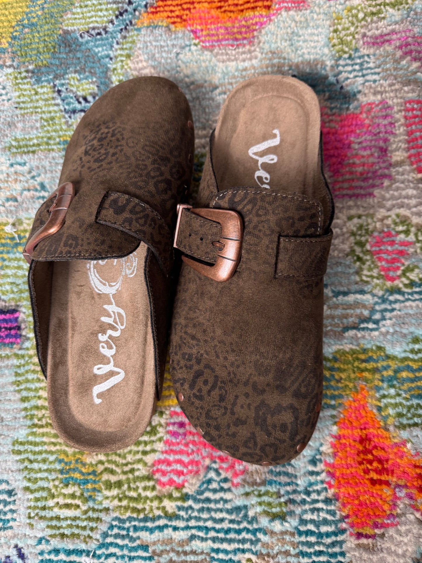 Distressed Leopard Clogs