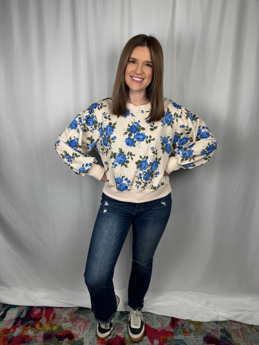 Blue Rose Pullover