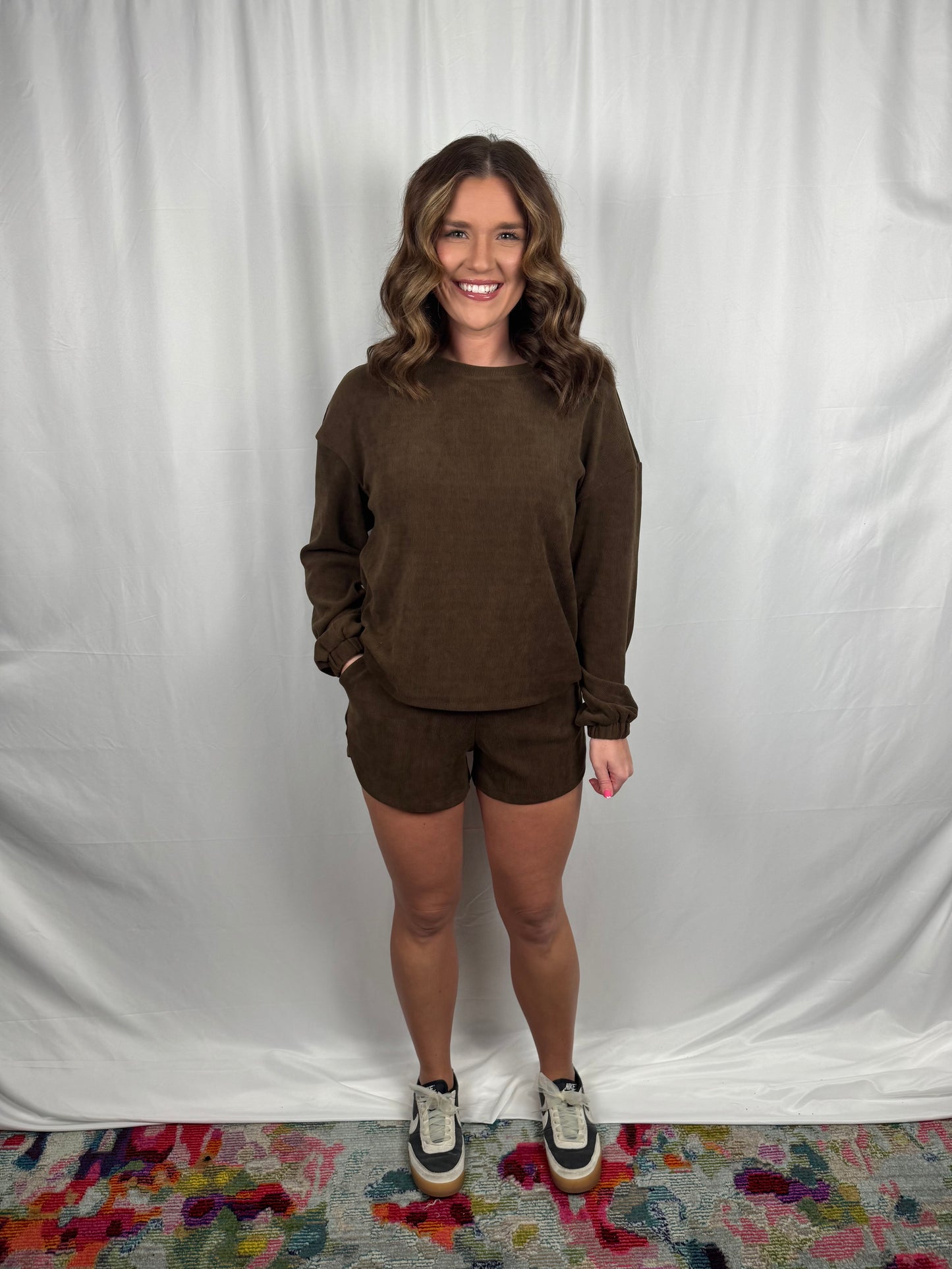 Brown Ribbed Set