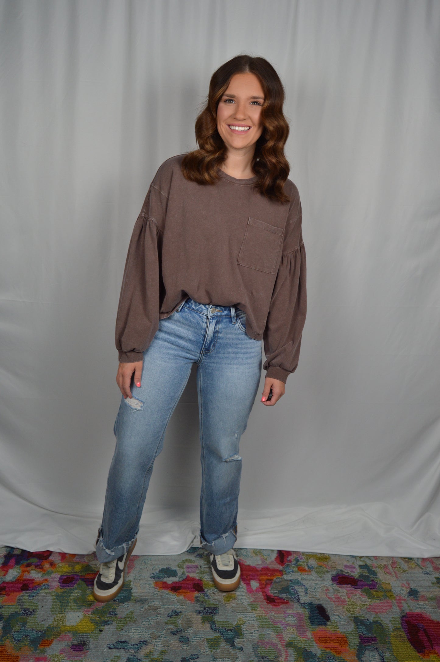 Casual Balloon Sleeve Top