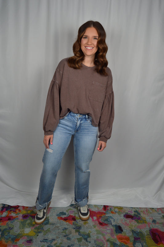 Casual Balloon Sleeve Top