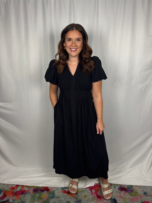 Pleated Puff Midi
