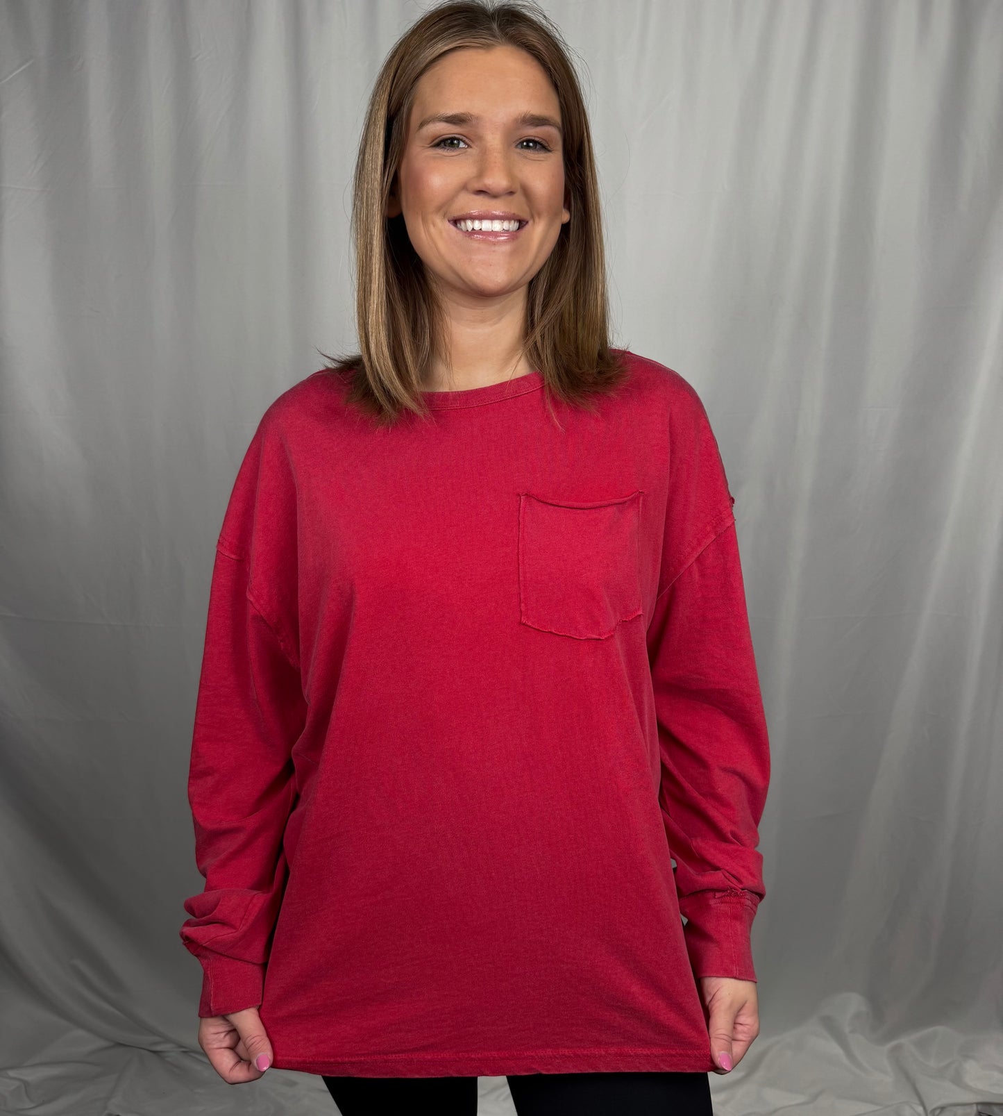 Oversized Pocket Tee (Red)