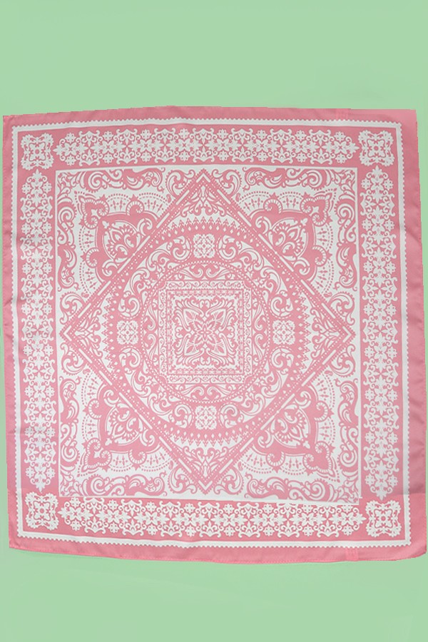 Paisley Pink Satin Scarf