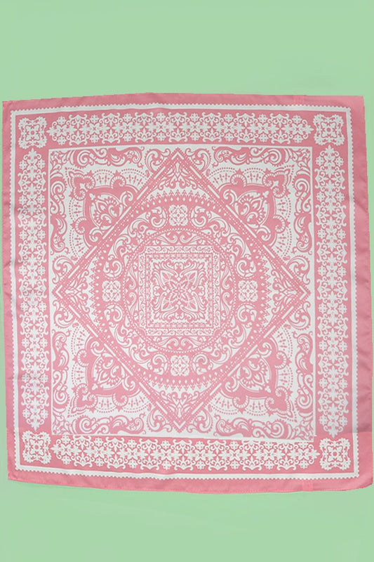 Paisley Pink Satin Scarf